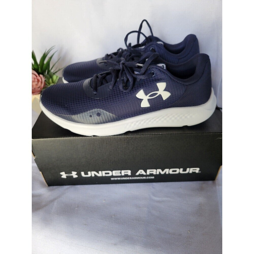 Under Armour Men's Charged Pursuit 3 Tech Navy White 3025424-400 Size 8.5 - Picture 4 of 9